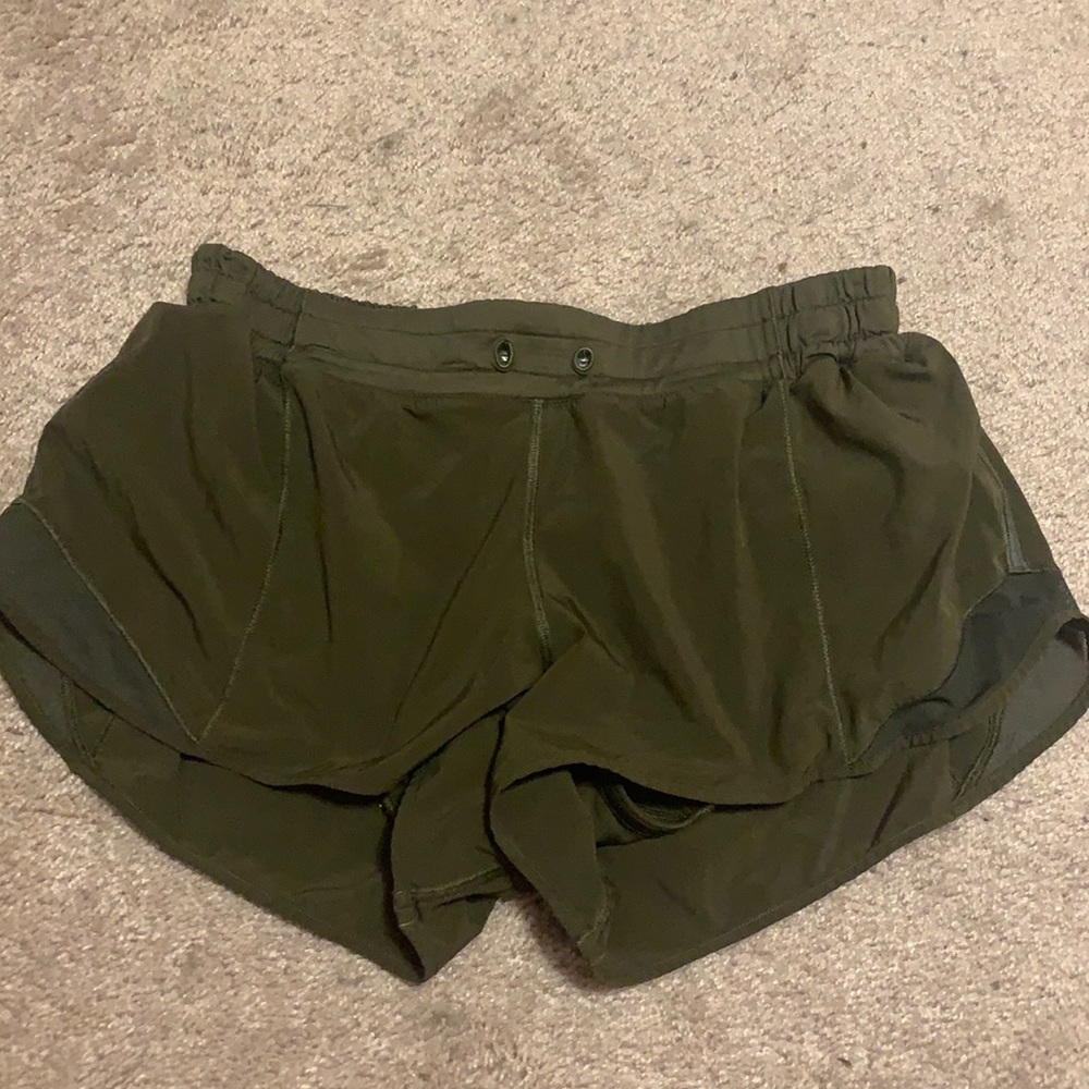Green lululemon shorts size 10